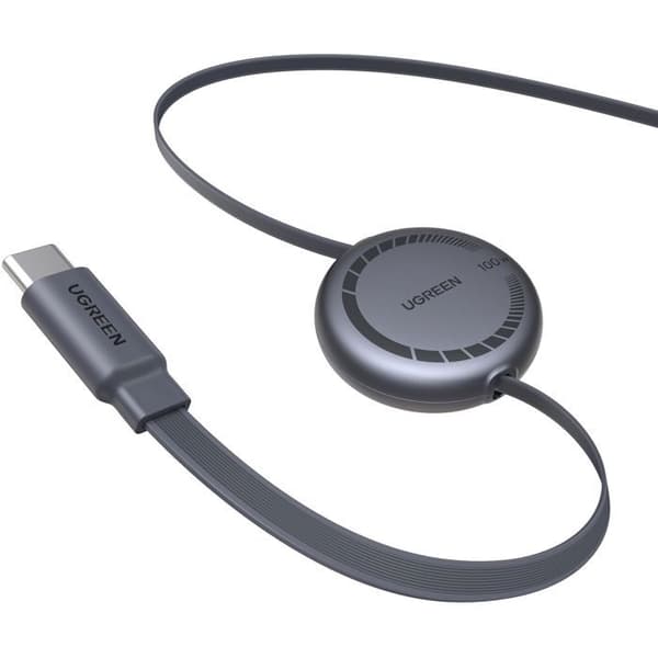 UGREEN USB-C Cable - Retractable USB-C to USB-C PD - 100W - 1 m - Black