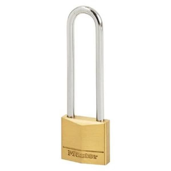 MASTER LOCK 30 mm Brass Padlock - 64 mm Double Locking Shackle - 3 Keys