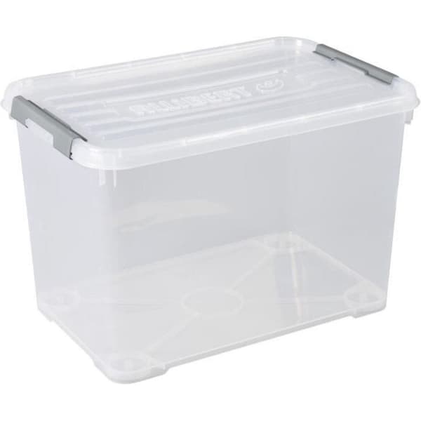 Curver Handy+ Storage Box with Wheels 65 L Transparent/Grey/White