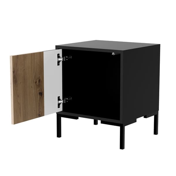 Cama Bedside Table 2 pcs. MERCI 44x40x52.5 Black/Oak Artisan 2pc