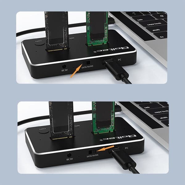 M.2 NVMe SATA USB-C DUAL Docking Station