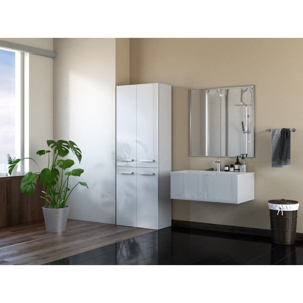 Topeshop Bathroom Storage Cabinet NEL DD 2K BPOŁ White