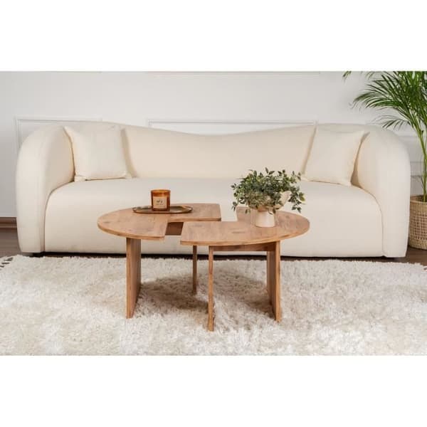 MOIRA Round Coffee Table - Atlantic Pine - 90 x 90 x 41 cm