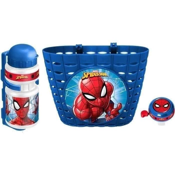 SPIDER-MAN Bicycle Accessories Set - Bin, Can, and Bell