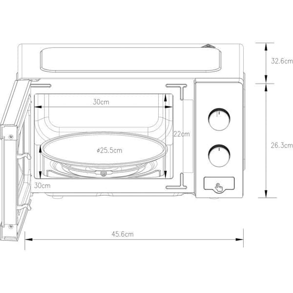 OCEANIC MO20S Microwave - 20 L - 700W - Silver L45x H24 P32