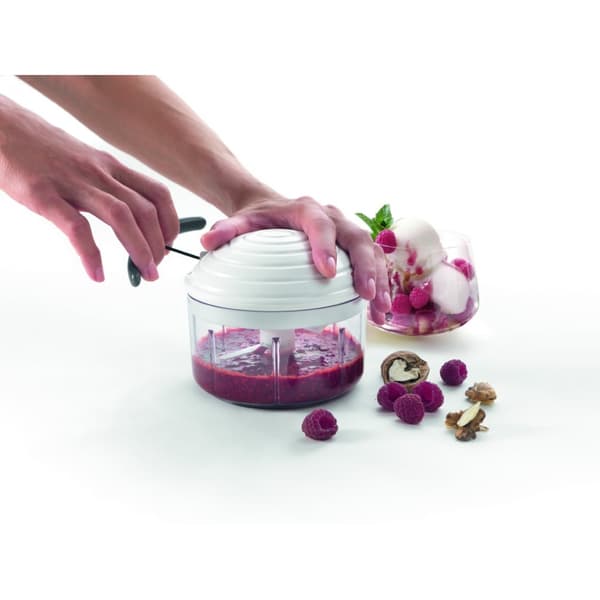 Metaltex Rotomac Vegetable Chopper - White/Transparent - Manual Kitchen Tool