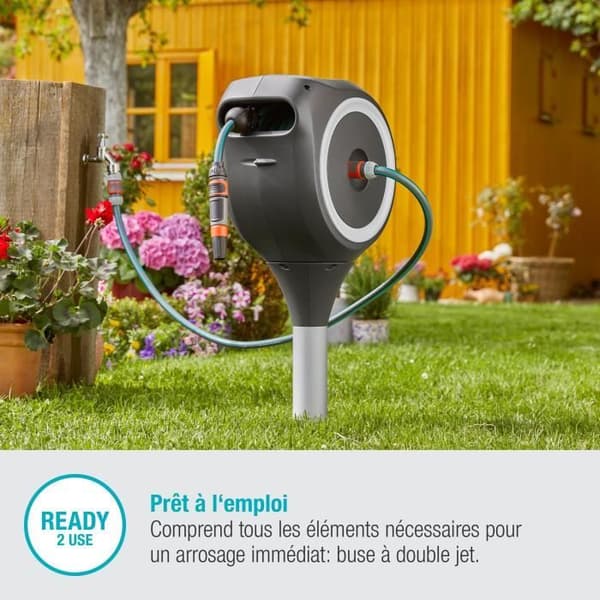 GARDENA RollUp S Automatic Hose Reel - 15 m - Complete Kit