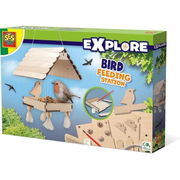 SES CREATIVE Bird Feeder - Wooden - Easy to Assemble