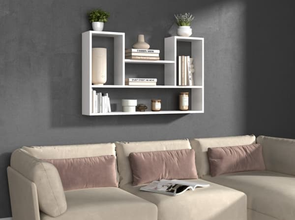 BILBAO 4P Hanging Rack 100x16x60 cm White