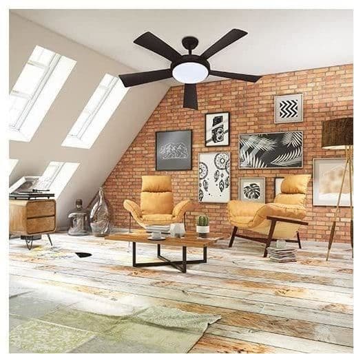 WALLIS Black - Ceiling Fan Ø132cm - 38W + LED Light
