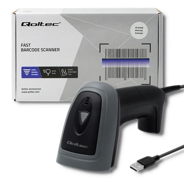 Qoltec - Barcode Scanner - USB - 1D & 2D Codes