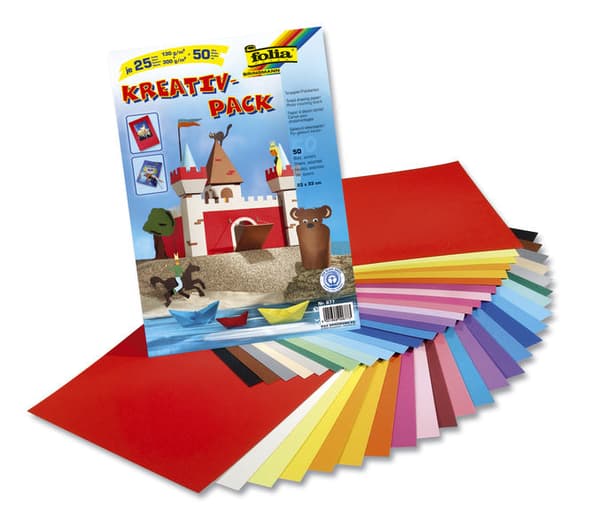 Folia Craft Paper Kit 50 Sheets 25 Colors FO-677