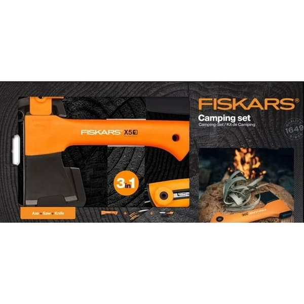 FISKARS Axe Hatchet X5 - XXS + Knife + Saw