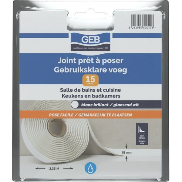 GEB Ready-to-Install Joint - Width 15 mm x 3.35 m - White