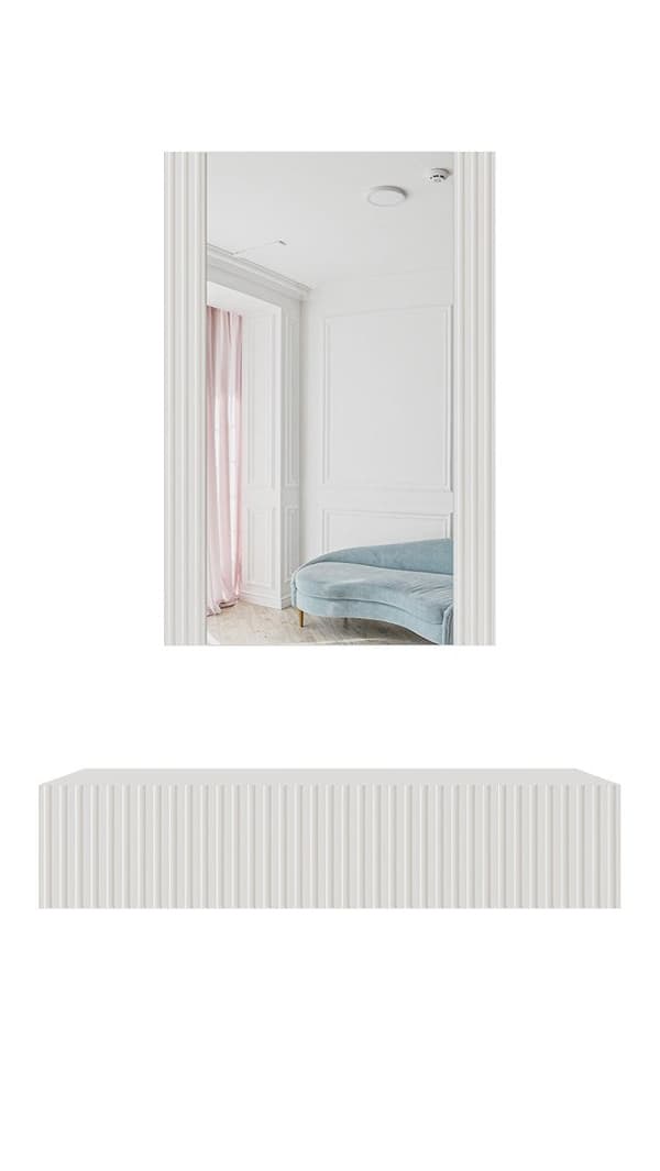 Dressing Table with Mirror PAFOS 80x41.6x100, White Matte