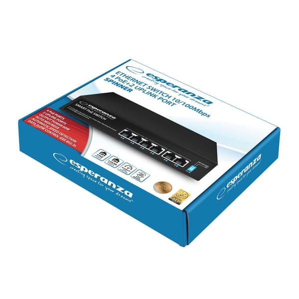 Esperanza ENS105 6-Port PoE Switch 10/100 60W