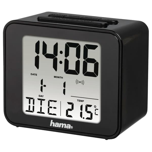 Hama Wireless Clock Cube - Black