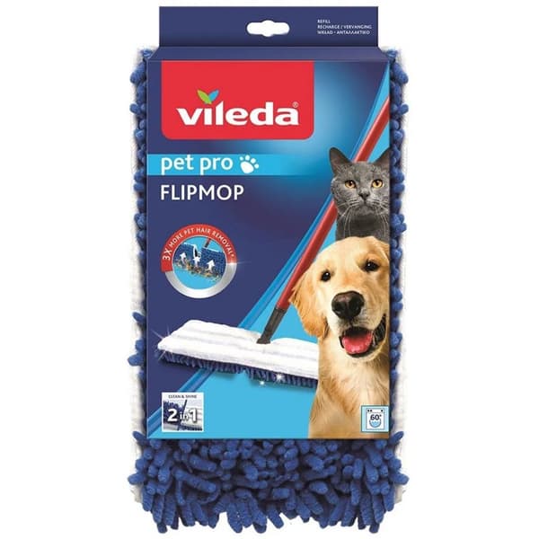 Vileda PetPro Flipmop Replacement 45x12 cm Blue/White