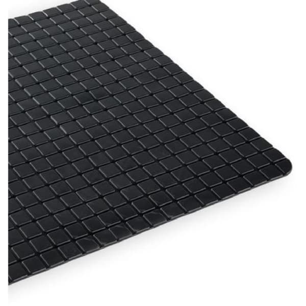 TODAY Anti-slip Bath Shower Mat PVC Rectangle Black 40x60 cm