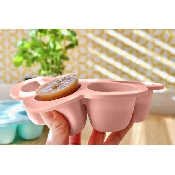 BEABA Premium Silicone Multi-Portion Containers, Heat Resistant, 6 x 90 ml, Pink