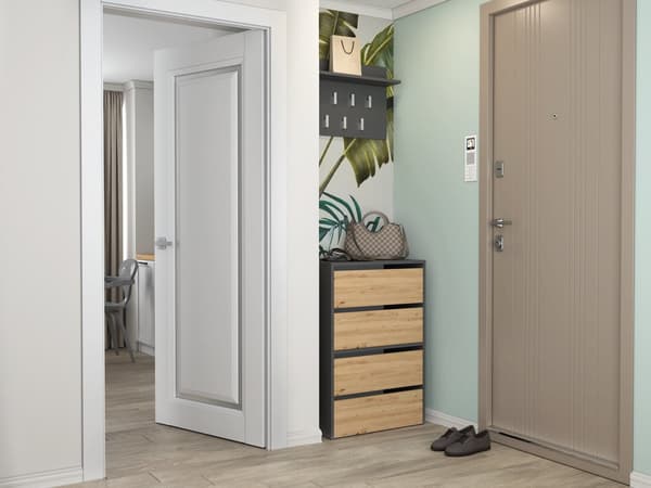 Topeshop MODO X2 Shoe Organizer Closed Anthracite Oak