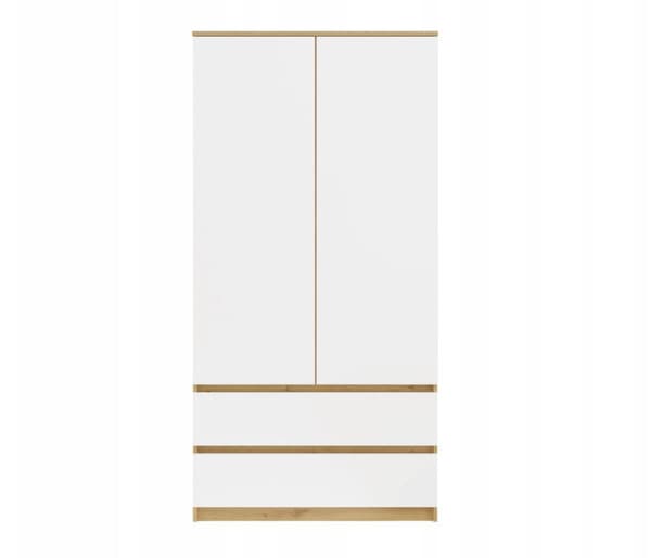 MALWA SS-90 Wardrobe 2 Doors 2 Drawers Artisan Oak/White