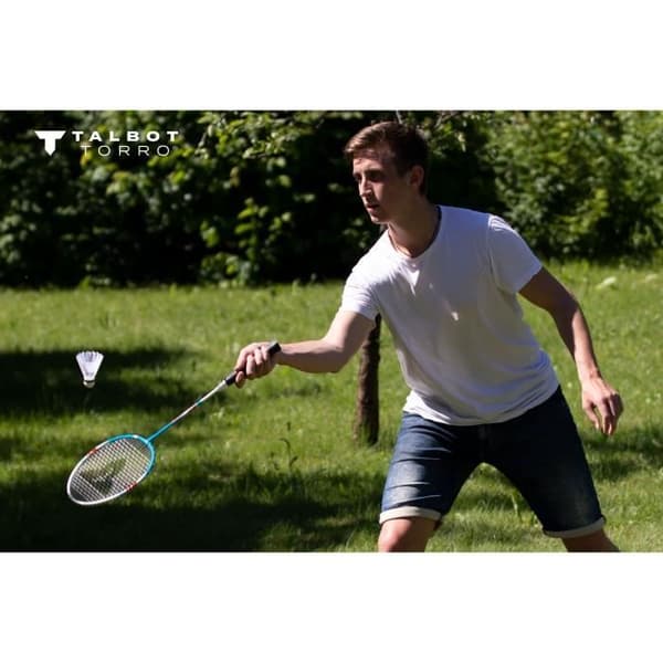 TALBOT TORRO Badminton Set - 4 Fighter - 4 Rackets - 3 Synthetic Shuttlecocks