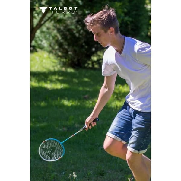 TALBOT TORRO Badminton Set - 4 Fighter - 4 Rackets - 3 Synthetic Shuttlecocks