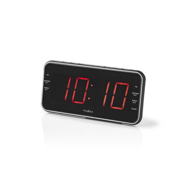 Nedis CLAR004BK Digital Alarm Clock Radio with LED Display and Snooze Function