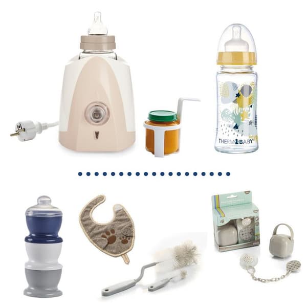 THERMOBABY Bottle Warmer Pack with Bottle and Feeding Accessories
