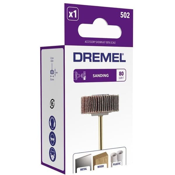 DREMEL 502 Flap Polisher, 80 Grit, 28.6 mm Diameter