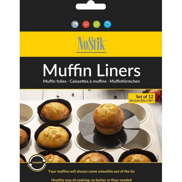 Nostik Muffin Baking Sheets 12 Pieces - Heat Resistant