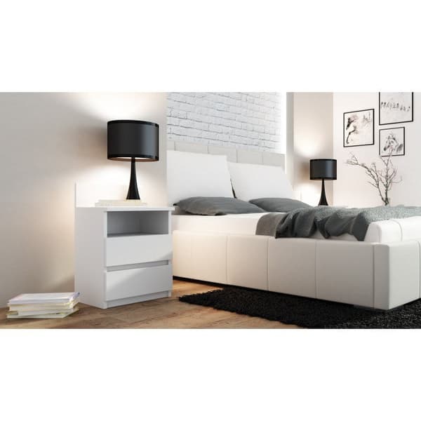 M1 Topeshop Nightstand 2 Drawers White