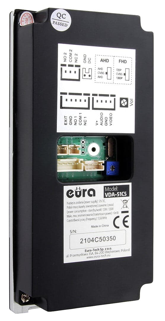 WIDEODOMOFON EURA VDP-99C5 Black WiFi RFID TUYA
