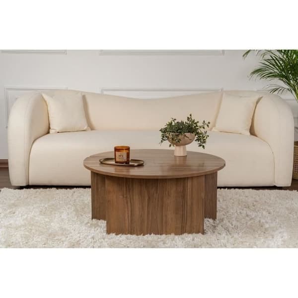 MOIRA Coffee Table - Round - Walnut - Ø90 x H41 cm