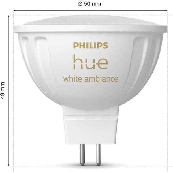 Philips Hue Smart Bulb - MR16 - White Light - Bluetooth Compatible - Pack of 2