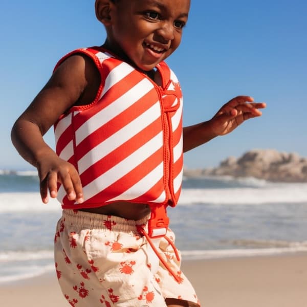 Swim Essentials Swim Jacket Stripes 3-6 Years Red/White
