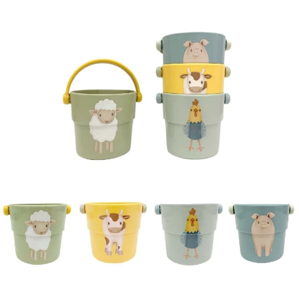 Little Dutch Farm Bath Cups 4 Pieces