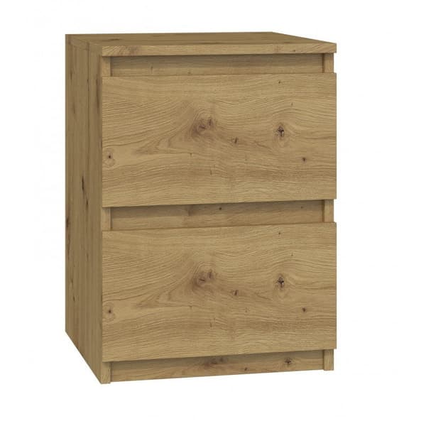 M2 Malwa Bedside Table 2 Drawers Artisan Oak