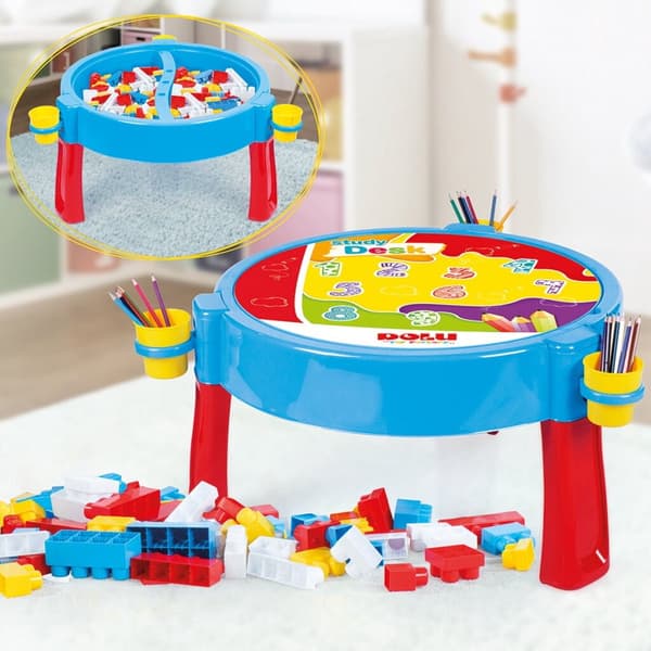 Dolu Activity Table with 100 Blocks for Children 42.5 cm High, 98 cm Diameter