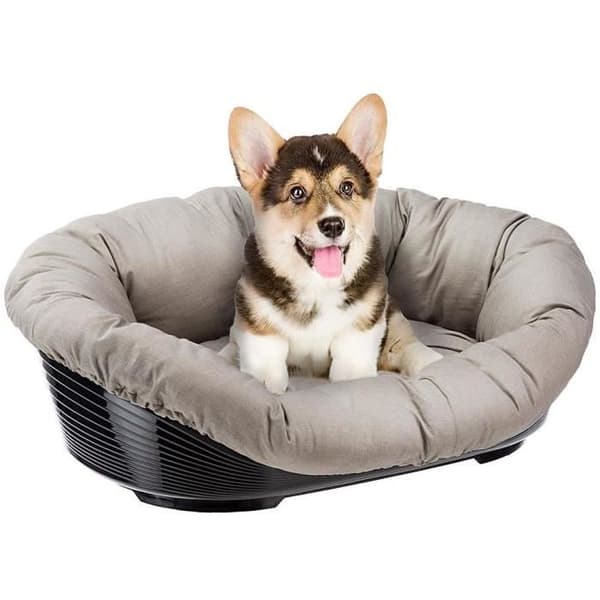 2-Seater Sofa Basket - Grey - Plastic - Removable Cover - Detachable Padding