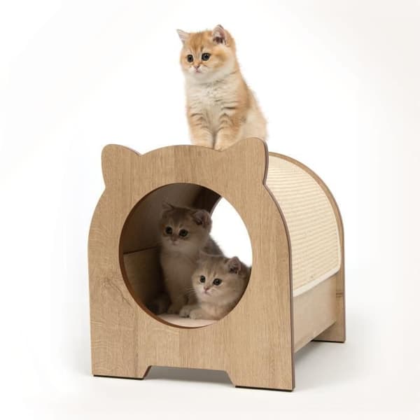 CATIT Cat Scratching Post Vesper Minou Replaceable Sisal Mat Oak Finish