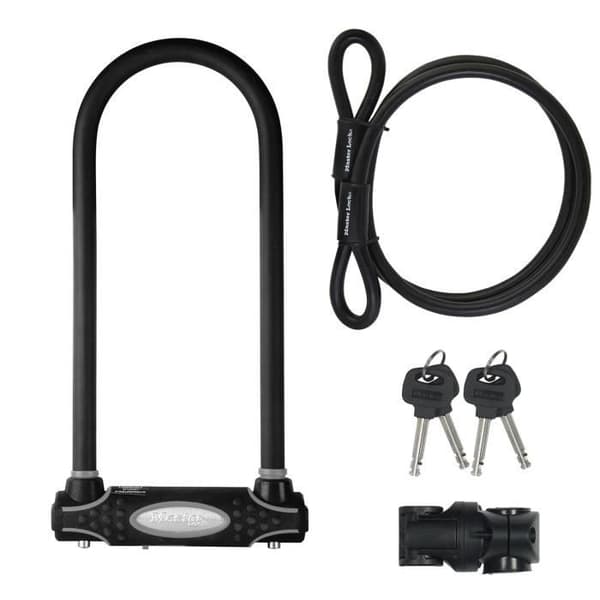 Master Lock U-lock with Cable, XL Model, Sold Secure Gold, Police Approved