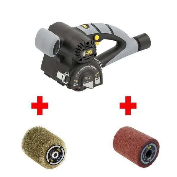 FARTOOLS REX80 Compact Renovator Pack - Includes Brass Wire Brush and Synthetic Fiber Brush