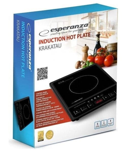 Esperanza EKH011 Induction Hob Black Countertop 1 Zone