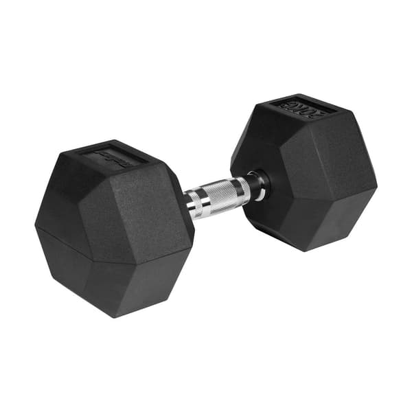 REBEL ACTIVE Rubber-Coated Cast Iron Dumbbell 20 kg