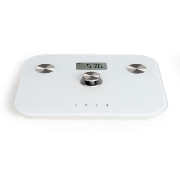 LIVOO Body Composition Scale - DOM465W - Dynamo Powered - 150 kg Max - 6 Indicators - White