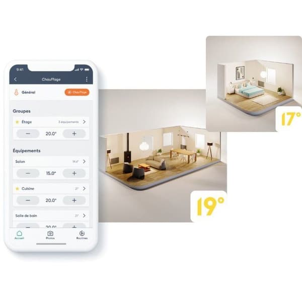 Delta Dore TRV 1.0 Thermostatic Head & Adapters - Connected Heating, Voice Control