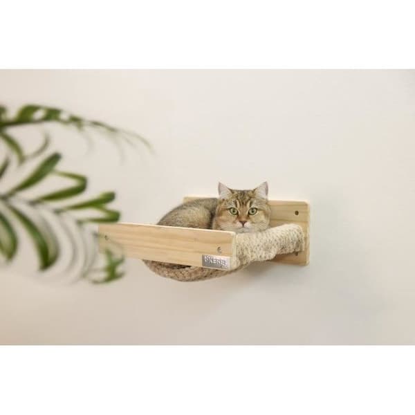 KERBL Wall-mounted Cat Hammock - TIMBER - 38x33.5x16 cm - Solid Wood
