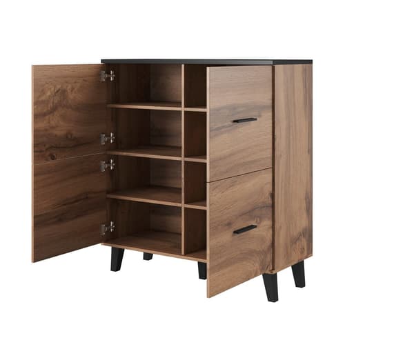 Cama Sideboard LOTTA 110 4D Wotan Oak + Matte Black